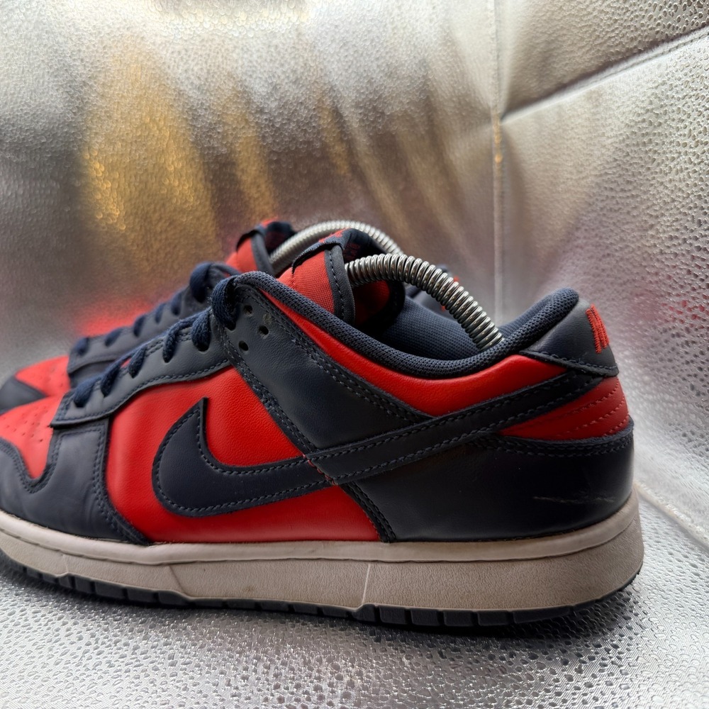 Size 10 Nike Dunk Retro 2024 Low Navy Red Obsidian Mens Sneakers DV0833-601 - Picture 7 of 10